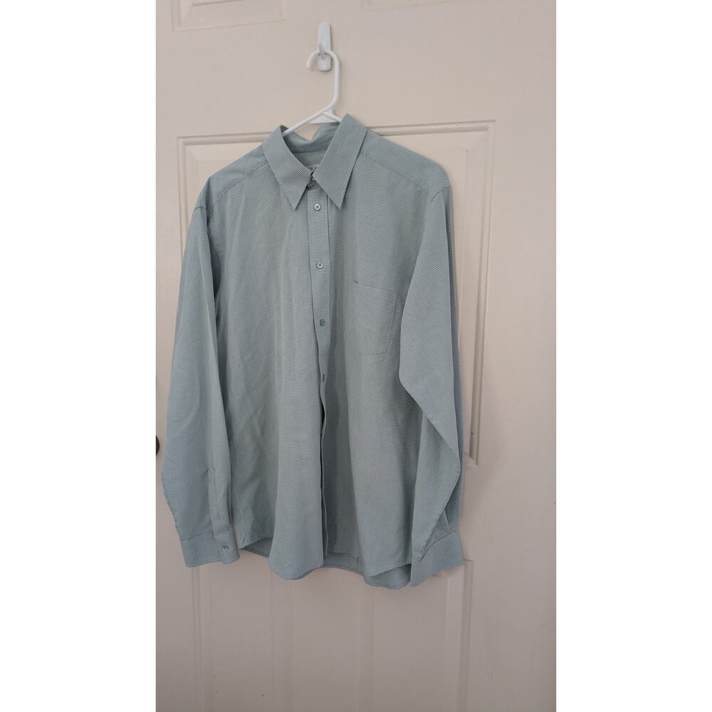 Ted Baker Green Check Print Button Down Long Sleeve Shirt, MED (4) Holiday